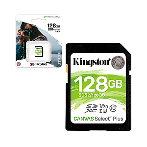 CARTAO DE MEMORIA SD KINGSTON 128GB 100MB CLASSE10 CANVAS SELECT PLUS