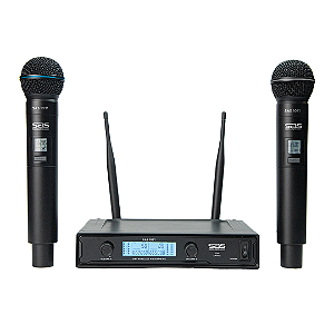 MICROFONE SEM FIO BASTÃO DUPLO SANTO ANGELO SAS 1031 UHF