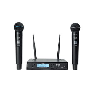 MICROFONE SEM FIO SANTO ANGELO SAS 1031 2 BASTÕES DE MÃO UHF