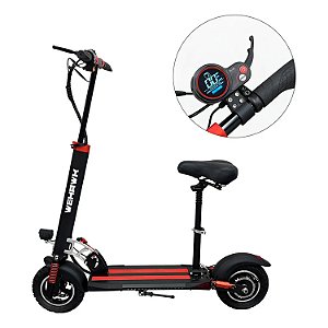 PATINETE ELETRICO COM BANCO HAWK SSM ULTRA 500W  32 KM / H AUTONOMIA ATE 40 KM BAT 48V 8AH BLACK