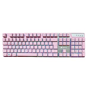 TECLADO USB GAMER OEX TC205 PINK PRISMATIC SEMI MECANICO