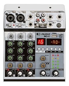 MESA DE SOM 4 CANAIS K AUDIO MC 40 KADOSH INTERFACE / BLUETOOTH / PHANTOM POWER / USB / MP3