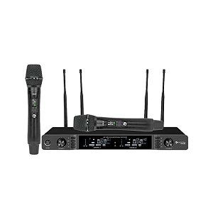 MICROFONE SEM FIO KADOSH K622M 2 BASTÕES DE MÃO UHF