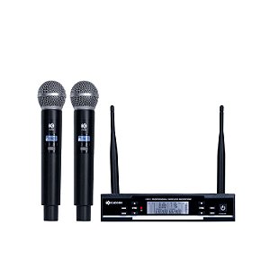 MICROFONE SEM FIO KADOSH K392M 2 BASTÕES DE MÃO UHF