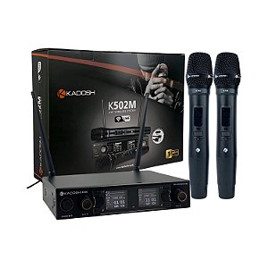 MICROFONE SEM FIO KADOSH K502M BASTÃO DUPLO UHF