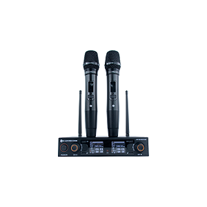MICROFONE SEM FIO KADOSH K502M BASTÃO DUPLO UHF PRETO