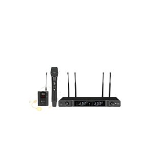 MICROFONE SEM FIO KADOSH K622C BASTÃO E HEADSET UHF