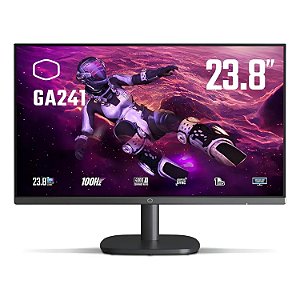 MONITOR GAMER COOLER MASTER 23,8" FHD 100HZ 1MS VA HDMI E VGA HDR ADAPTIVE SYNC PRETO GA241