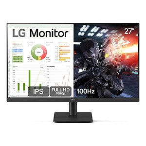 MONITOR GAMER  27" LG  IPS FHD 100HZ 5MS AJUSTE INCLINAÇÃO 2XHDMI/SAIDA FONE DE OUVIDO 27MS500-B