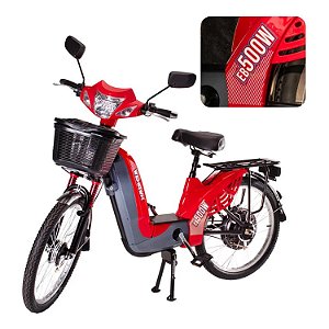 BICICLETA ELETRICA HAWK HW03 VERMELHA 500W - BATERIA 48V 112A  45 KM AUTONOMIA
