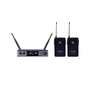 MICROFONE SEM FIO DYLAN UDX-06 MULTI 2 HEADSET 2 LAPELA UHF