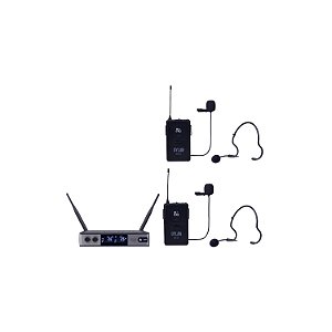 MICROFONE SEM FIO DYLAN UDX-06 MULTI 2 HEADSET 2 LAPELA UHF