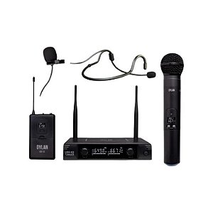 MICROFONE SEM FIO DYLAN UDX-05 MULTI 1 MICROFONE DE MÃO + 1 BODYPACK