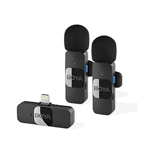 MICROFONE DE LAPELA DUPLO BOYA BY-V2 IOS LIGHTNING IPHONE