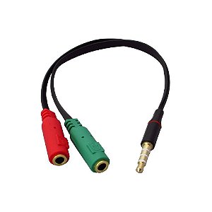 CABO ADAPTADOR  P3 MACHO X 2 P2 FEMEA MICROFONE E FONE CHIP SCE 018-6045