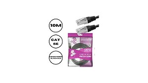 CABO DE REDE PATCH CORD CAT5E 10 METROS PRETO  CHIP SCE  018-9919