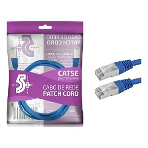 CABO DE REDE CAT5E 02 METROS PATCH CORD AZUL CHIP SCE 018-1074