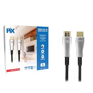 CABO HDMI 5M 2.1 PIX HDR DE FIBRA OTICA ATIVA SERIE AFC 8K CHIP SCE 018-7605