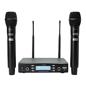 MICROFONE SEM FIO BASTÃO DUPLO SANTO ANGELO SAS 2311 UHF