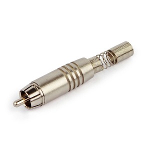 PLUG CONECTOR SANTO ANGELO RCA MACHO METAL COM MOLA