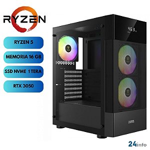 COMPUTADOR PC GAMER 24INFO RYZEN 5 5500, RTX 3050 6GB, 16GB RAM DDR4, FONTE 500W