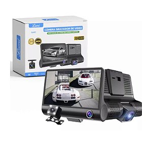 CAMERA GRAVADOR DE VIDEO VEICULAR 3 LENTES FULL HD 1080 LOTUS LT-A640