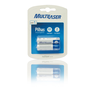 PILHA RECARREGAVEL AA MULTILASER 2500MAH C/2 CB053