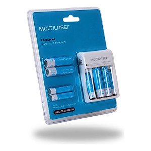 CARREGADOR PILHAS COM 4 AA E 4 AAA MULTILASER CB093