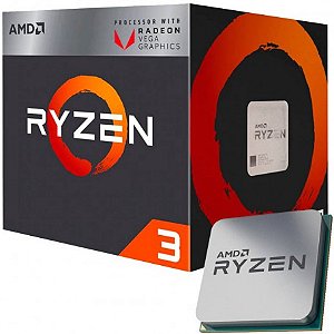 PROCESSADOR AMD AM4 RYZEN R3 3200G 4.0GHZ MAX BOOST 3.6GHZ BASE 6MB CACHE GPU INTEGRADA