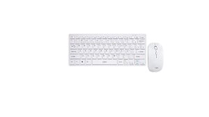 KIT TECLADO E MOUSE USB SEM FIO OEX TM405 COMBO ULTRA SLIM BRANCO