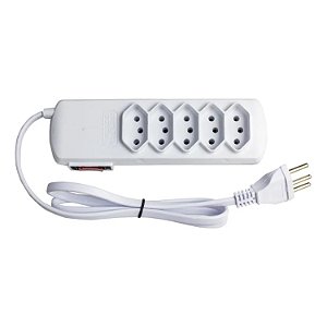 FILTRO DE LINHA 5 TOMADAS 10A FORCE BRANCO 500117