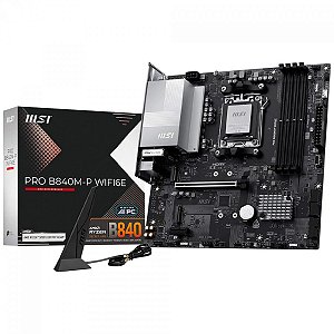 PLACA MÃE MSI PRO B840M-P WIFI6E GAMING CHIPSET B840, MATX, AMD AM5, DDR5