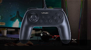CONTROLE JOYSTICK NINTENDO SWITCH COM FIO USB VINIK PRETO 107865