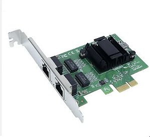 PLACA DE REDE DUAL PORT 10/100/1000 PCI-E COM SUPORTE LOW PROFILE PRV2P1000E VINIK