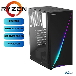 COMPUTADOR PC GAMER RYZEN 4100 16GB DDR4 kINGSTON SSD 500GB NVME GTX 1050TI FONTE 500W