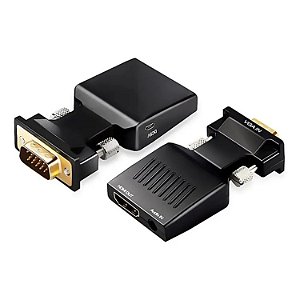 ADAPTADOR CONVERSOR HDMI PARA VGA COM AUDIO E ALIMENTAÇÃO TOMATE MTV-651/650