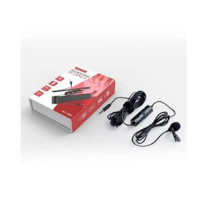 MICROFONE DE LAPELA COM FIO TOMATE MT-3301 P2 PARA CELULAR E CÂMERA