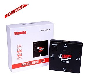 SWITCH HDMI TOMATE 1.4 1080P 3 ENTRADAS 1 SAIDA MTV-141