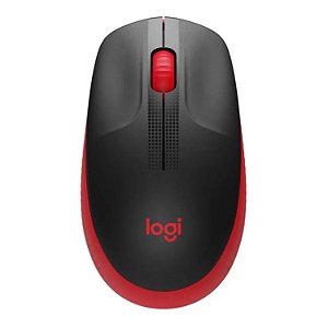 MOUSE SEM FIO LOGITECH M190 PRETO/VERMELHO