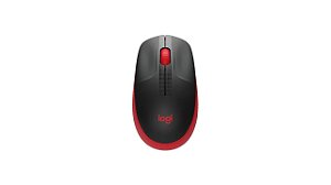 MOUSE SEM FIO LOGITECH M190 PRETO/VERMELHO