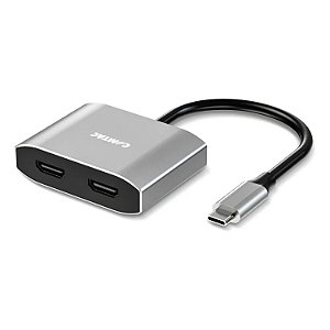 ADAPTADOR CONVERSOR TIPO C PARA 2 HDMI FEMEA EXTENDE 2 TELAS SIMULTANEAS  COMTAC 9483