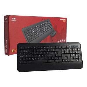 KIT TECLADO E MOUSE C3TECH KT-200BK COM FIO PRETO