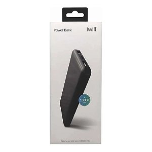 BATERIA EXTERNA POWER BANK 10.000 COM USB-C PD-WHITE SPEED 20W IWILL 2041