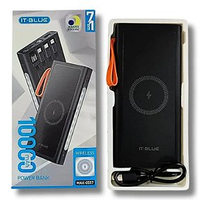 POWER BANK  ITBLUE 10000 MAH COM INDUÇAO 7 EM 1 MAX-0557