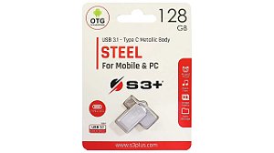 PEN DRIVE 128GB TIPO C  STEEL USB 3.1 S3+