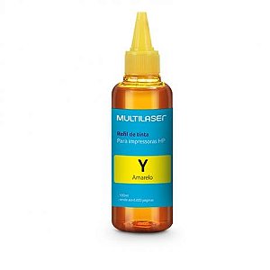REFIL DE TINTA PARA IMPRESSORA HP AMARELO 100ML MULTILASER RF004