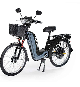 BICICLETA ELETRICA HAWK WX01 BLACK 500W - BATERIA 48V 12AH 45 KM AUTONOMIA