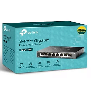 SWITCH 8 PORTAS GIGABIT 10/100/1000 TP-LINK METAL TL-SG108E