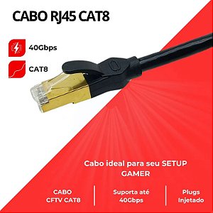 CABO DE REDE CAT8 TOMATE 1M MCB-1801