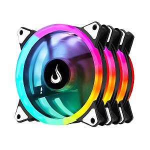 KIT COOLER GABINETE RISE MODE ENERGY C/ 3 FANS 120MM ARGB 1650RPM